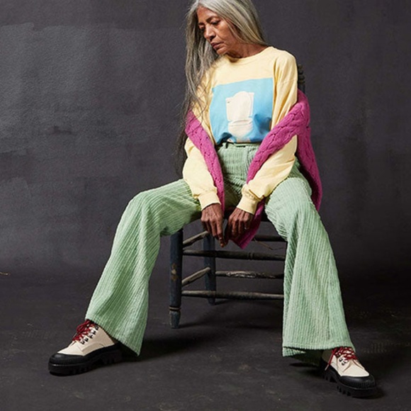Rachel Antonoff Limited Edition Corduroy Bellbottoms in Mint - Picture 1 of 2
